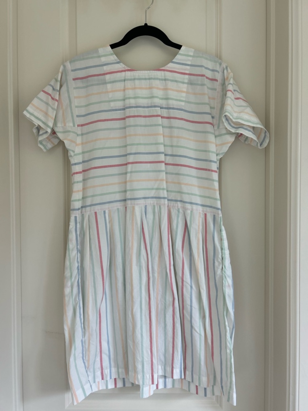 LAKE Striped Pastel Short Sleeve Mini Dress - Picture 2 of 3